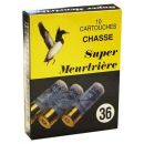 Cartouche de chasse Super Meurtrière Cal.12 BG plomb n°9 36 Gr