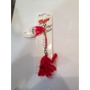 Cuiller Mepps Aglia Blanc Rouge N°7 + pompon rouge