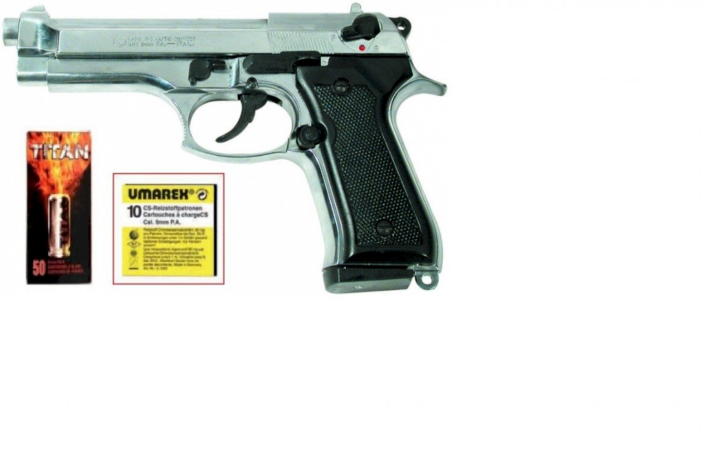 Kimar Mod 92 Auto - Pistolet Alarme - Chromé